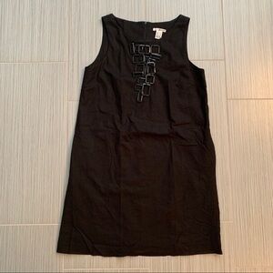 Kensie linen shift dress statement embellishments